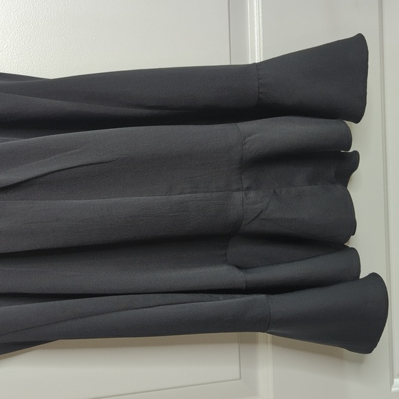 Express Tie Shoulder Ruffle Hem Fit and Flare Mini Dress in Pitch Black Size M - Picture 9 of 13